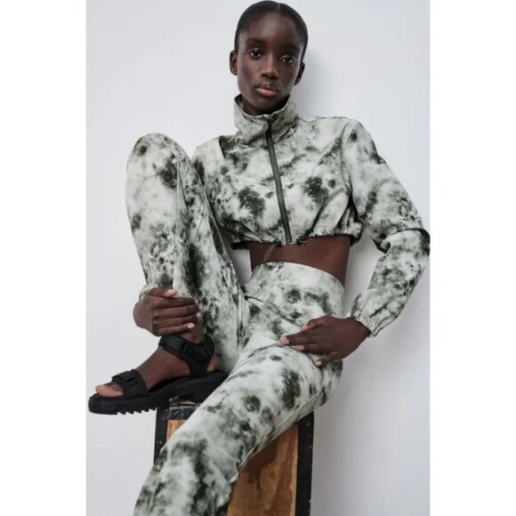 Zara Tie Dye High Waisted Kick Flare Legging Size Medium - Picture 2 of 7